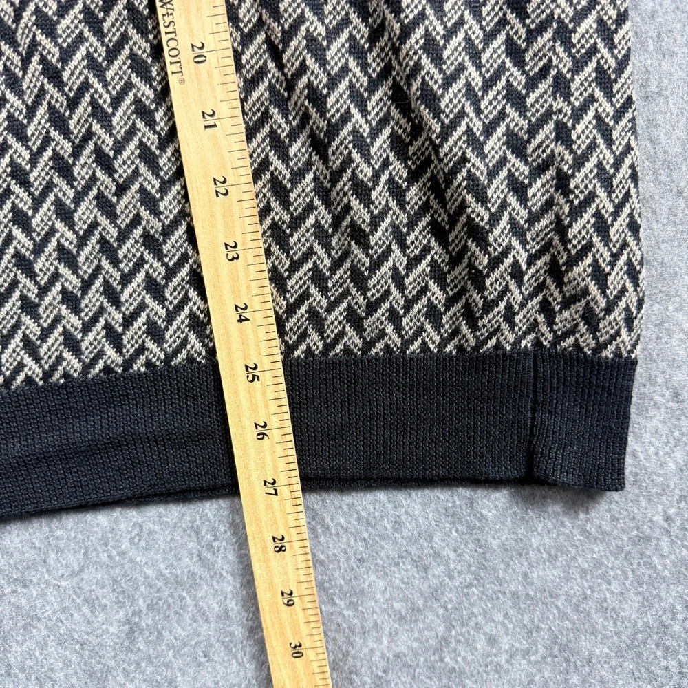 Polo Ralph Lauren Mens XXL Black Tan Linen Chevron V-Neck Sweater Vest